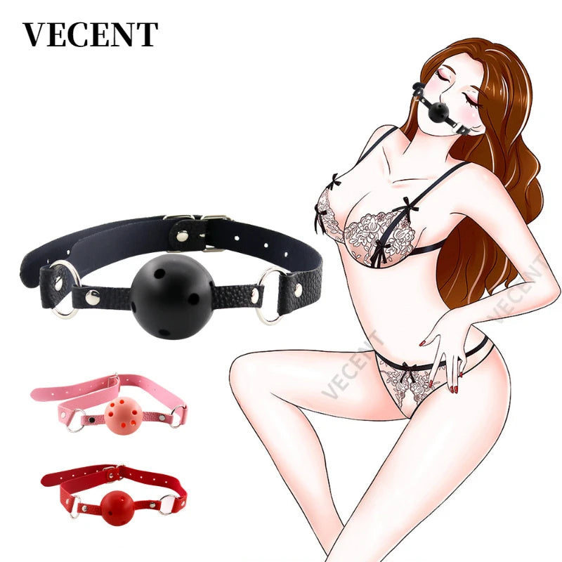 Bola de Boca em Silicone com Arnês para BDSM - Acessório Erótico de Bondage