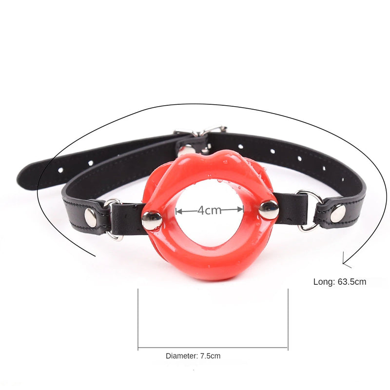Anel "O" de Silicone com Lábios - Gag Oral Fetichista para BDSM
