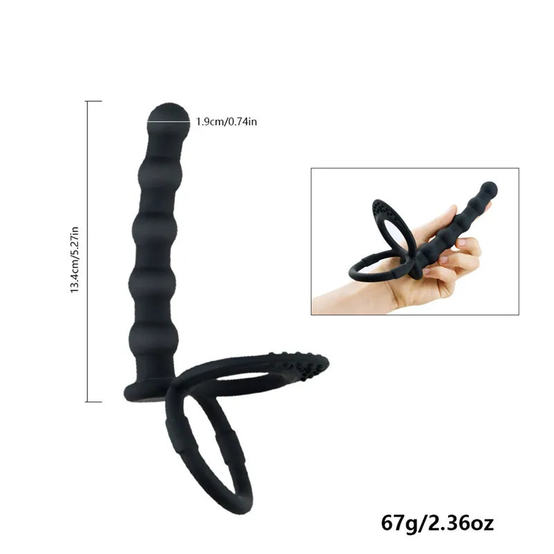 Plug Anal Dupla Penetração - Dildo Vibrador para Casais