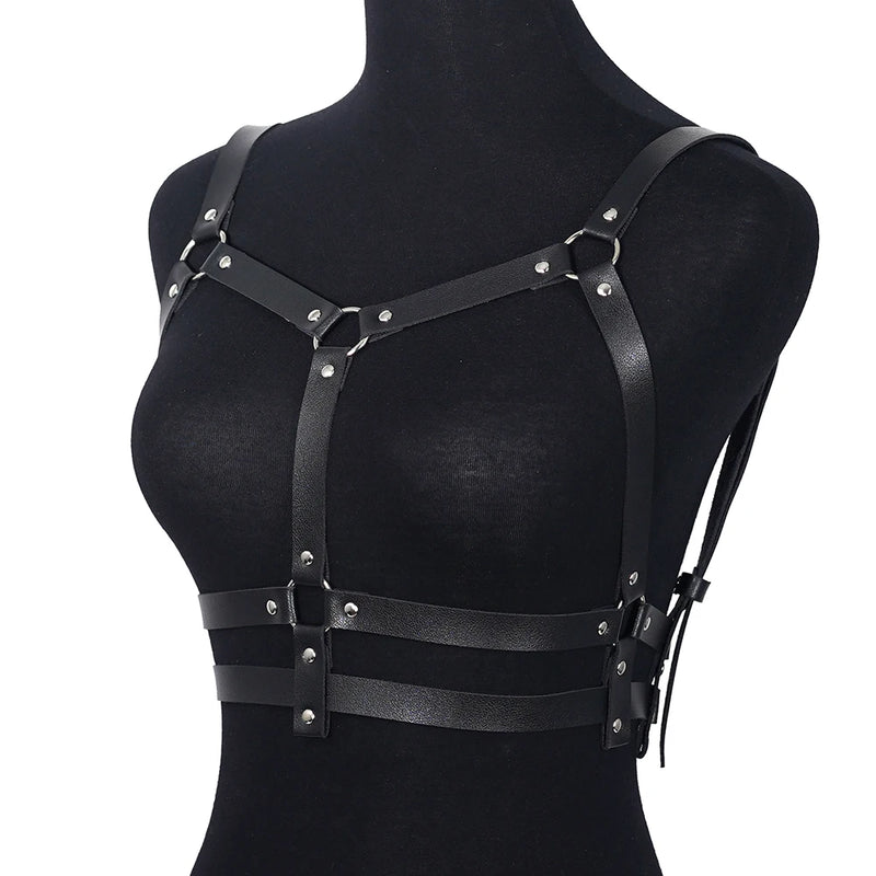 Cinto estilo bondage parte dos seios, corpo arnês peito punk cintos decorativos arnês gótico