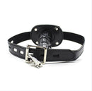 Plug Peniano de Silicone com Gag de Boca e Arnês de Couro - Acessório BDSM para Casais