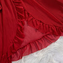 Conjunto de Camisola Sexy e Transparente com Calcinha em Renda