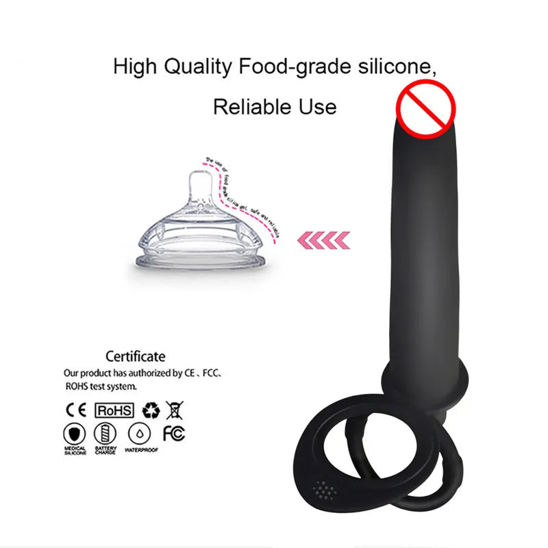 Plug Anal Dupla Penetração - Dildo Vibrador para Casais