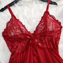 Conjunto de Camisola Sexy e Transparente com Calcinha em Renda