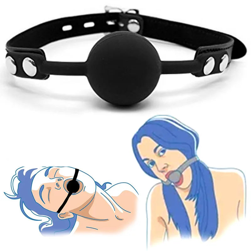 Bola de Boca em Silicone com Arnês para BDSM - Acessório Erótico de Bondage
