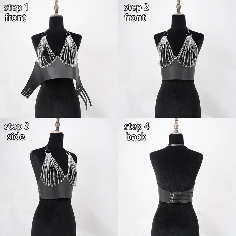 Moda Cinto Feminino Street Style espartilho Corrente Borlas Cinto Ajustável casual selvagem Cinto Decorativo Gótico Acessórios de Roupas