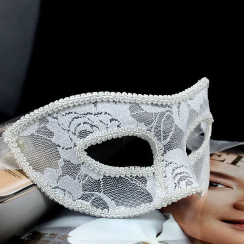 Máscara Translucida de Renda para festas, baile, dança