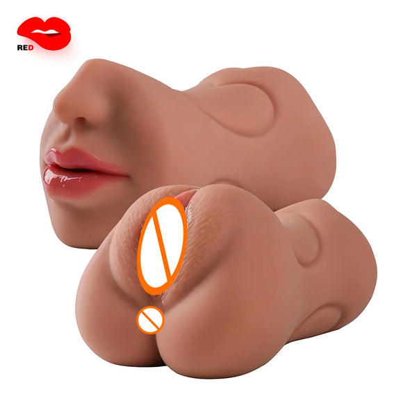 Masturbador Masculino 3 em 1 com Plug Anal e Dildo em Silicone - Prazer Profundo