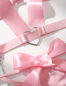 Conjunto de sutiã e calcinha transparentes femininos com liga