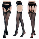 Meia-Calça de Rede com Cinta e Suspensor Sexy