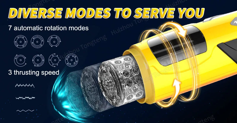 Copo Masturbador Masculino Automático com Rotação Telescópica - Simula Sexo Oral e Penetração