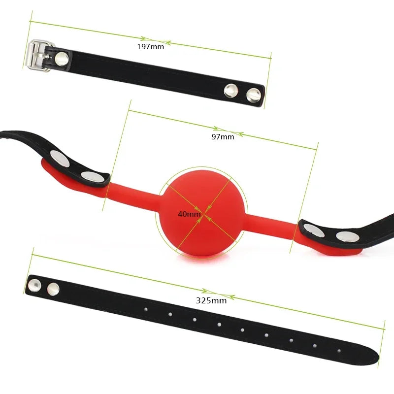Bola de Boca em Silicone com Arnês para BDSM - Acessório Erótico de Bondage