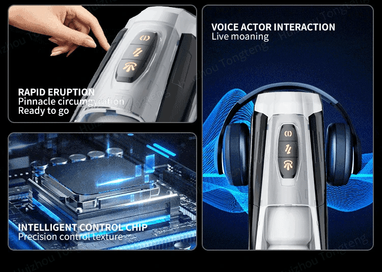 Copo Masturbador Masculino Automático com Rotação Telescópica - Simula Sexo Oral e Penetração