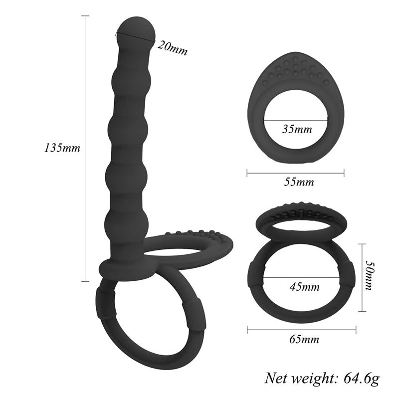 Plug Anal Dupla Penetração - Dildo Vibrador para Casais