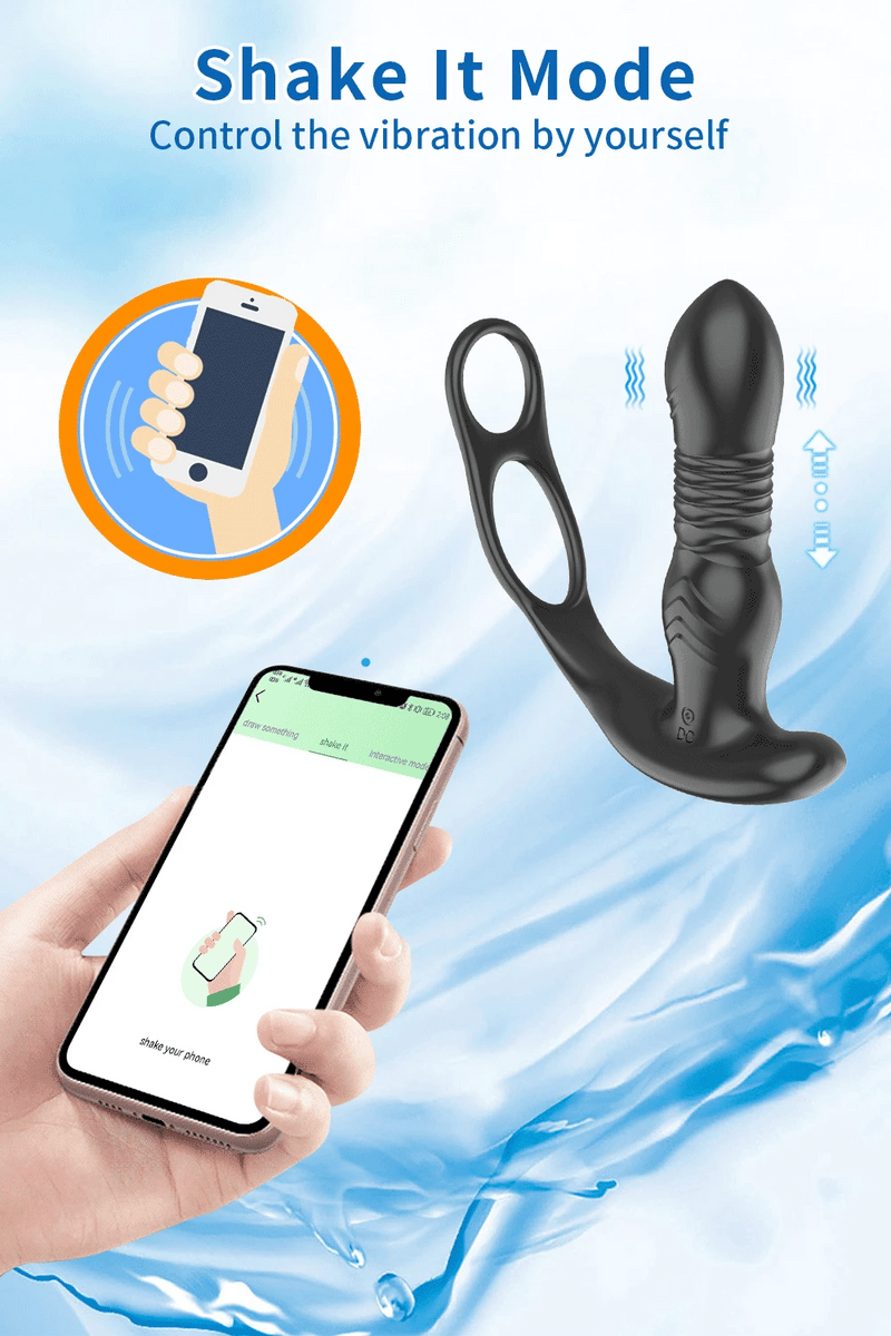 Plug Anal Telescópico com Vibração e Anel Peniano