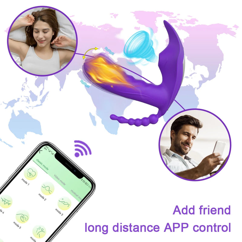 Vibrador para Mulheres com Controle Remoto sem fio APP 3 in 1