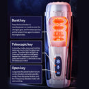 Copo Masturbador Masculino Automático com Rotação Telescópica - Simula Sexo Oral e Penetração