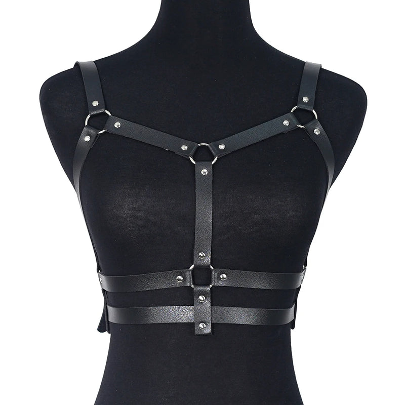 Cinto estilo bondage parte dos seios, corpo arnês peito punk cintos decorativos arnês gótico