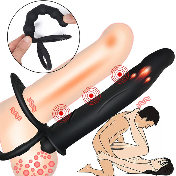 Plug Anal Dupla Penetração - Dildo Vibrador para Casais