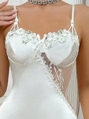 Mulheres Sexy Nightwear Renda Camisolas Decote Em V Sem Mangas Renda Cetim De Seda Camisola De Noite Pijamas Pijamas Roupas De Dormir