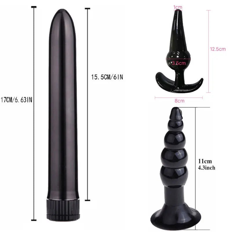 Conjunto de Plug Anal de Silicone - Variações de 4, 5, 7 ou 8 Peças para Prazer Diversificado
