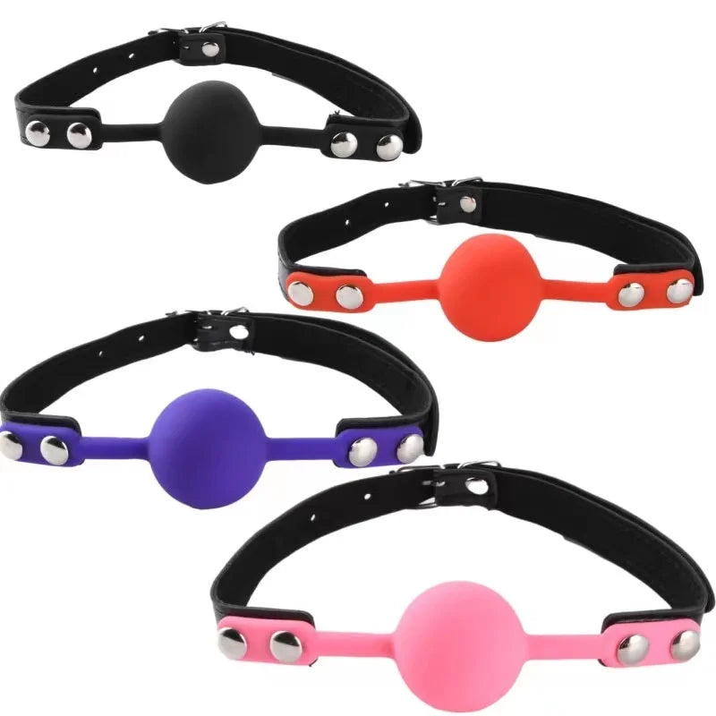 Bola de Boca em Silicone com Arnês para BDSM - Acessório Erótico de Bondage
