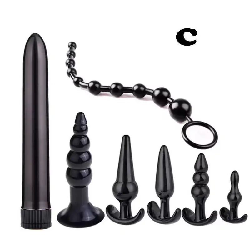 Conjunto de Plug Anal de Silicone - Variações de 4, 5, 7 ou 8 Peças para Prazer Diversificado
