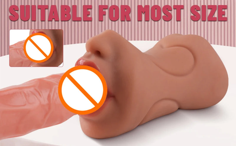 Masturbador Masculino 3 em 1 com Plug Anal e Dildo em Silicone - Prazer Profundo