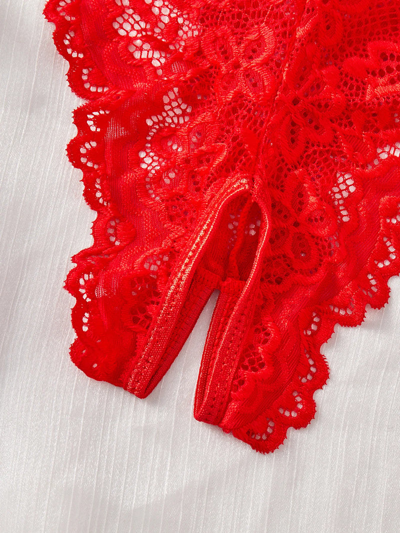 Conjunto de Lingerie Sexy em Renda - 2 Peças com Sutiã e Cinta
