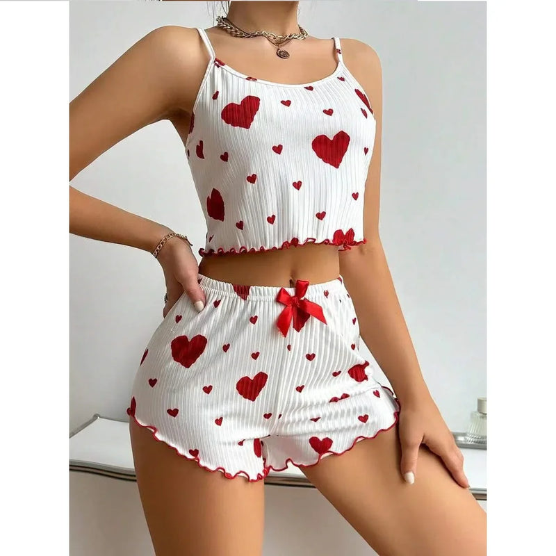 Conjunto de pijamas femininos com variações de shorts e calça